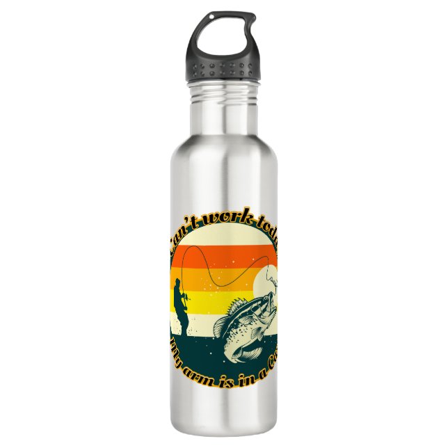 Funny Fishing kann heute nicht mehr funktionieren Edelstahlflasche (Vorderseite)