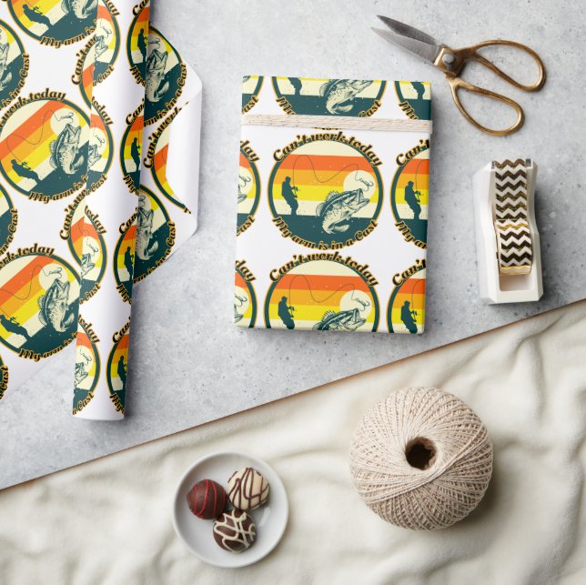 Funny Fishing kann heute nicht mehr funktionieren Geschenkpapier (Kunsthandwerk)