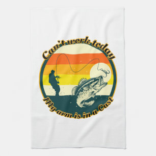 Funny Fishing kann heute nicht mehr funktionieren Geschirrtuch