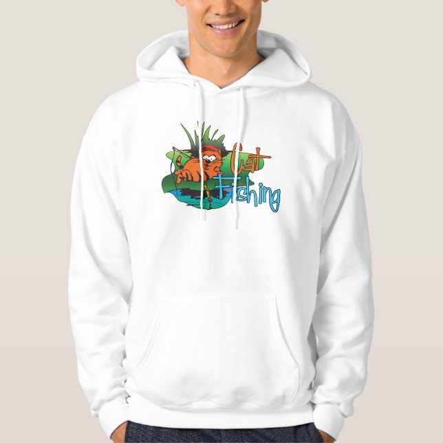 Funny Fishing - Katzenfischerei Hoodie (Vorderseite)