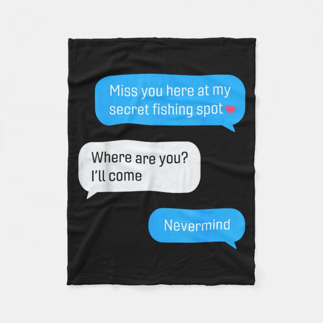 Funny Fishing Message Humor Fisher Gift Dad Father Fleecedecke (Vorderseite)