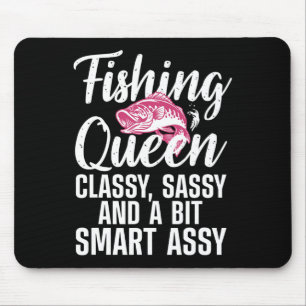 Funny Fishing Queen Design for Women Ladys Fishin Mousepad