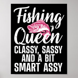 Funny Fishing Queen Design for Women Ladys Fishin Poster