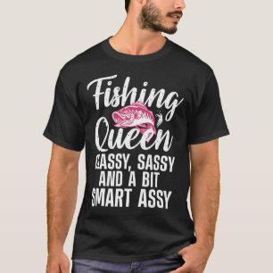 Funny Fishing Queen Design for Women Ladys Fishin  T-Shirt