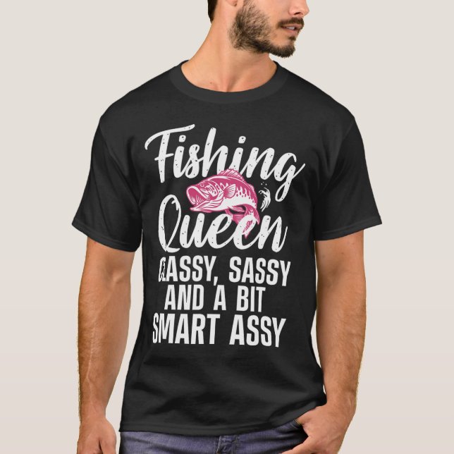 Funny Fishing Queen Design for Women Ladys Fishin  T-Shirt (Vorderseite)