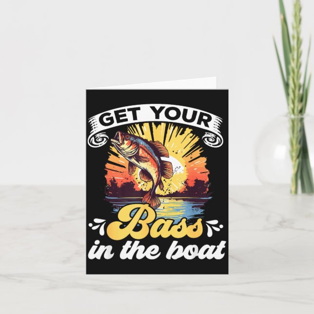 Funny Fishing Quote Hooked On B Fishing  Karte (Vorderseite)