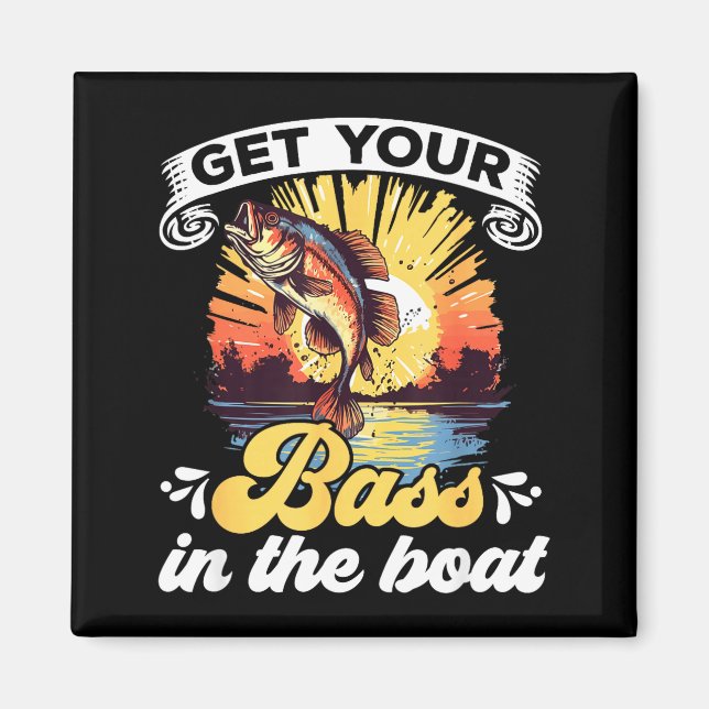 Funny Fishing Quote Hooked On B Fishing  Magnet (Vorne)