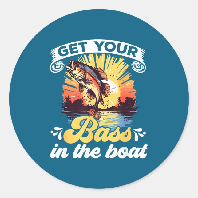 Funny Fishing Quote Hooked On B Fishing  Runder Aufkleber (Vorderseite)