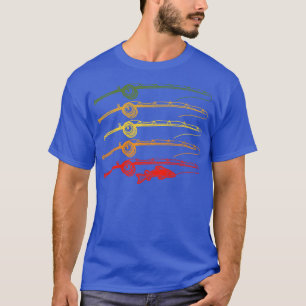 Funny Fishing Retro Vintage Tee Fishing Pole Gift