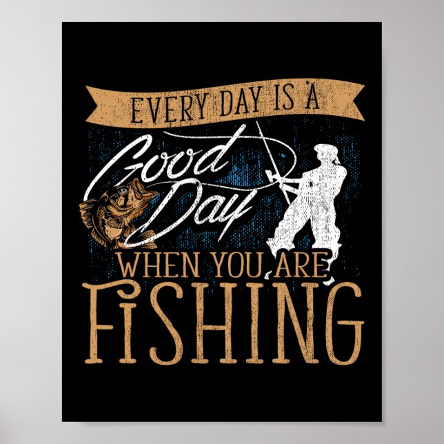 Funny Fishing Rod Fish Poster (Vorne)