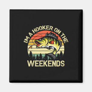 Funny Fishing Shirt ich bin ein auf den Wochenende Magnet