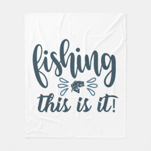 Funny Fishing Shirt mit Slogan Fleecedecke