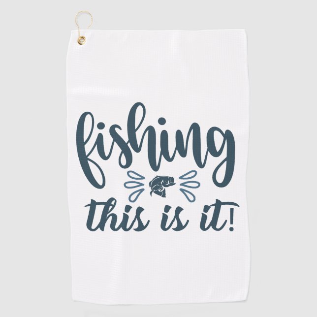 Funny Fishing Shirt mit Slogan Golfhandtuch (Vorderseite)