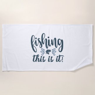Funny Fishing Shirt mit Slogan Strandtuch
