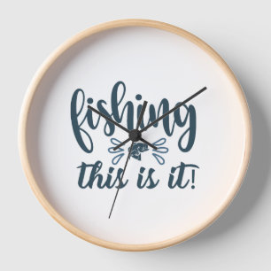 Funny Fishing Shirt mit Slogan Uhr
