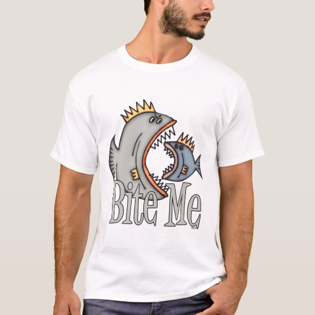 Funny Fishing Shirt Spaß Fischen Beißen (Vorderseite)
