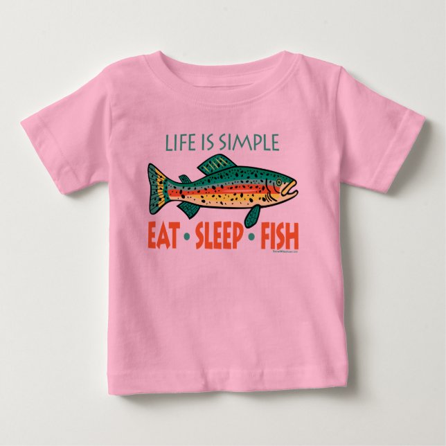 Funny Fishing Sprichwort Baby Girl Pink Baby T-shirt (Vorderseite)