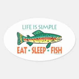 Funny Fishing Sprichwort Ovaler Aufkleber