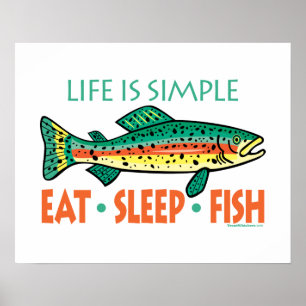 Funny Fishing Sprichwort Poster