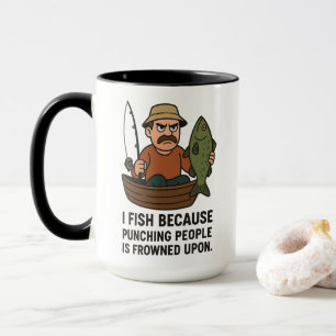 Funny Fishing Tasse - Angry Fisherman Cartoon Gift