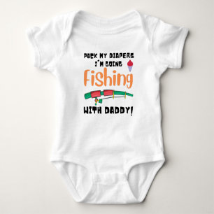 Funny Fishing Text Bodysuit Pack meine Windeln Baby Strampler