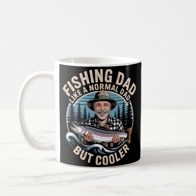 Funny Fishing Vater Abzeichen Vintage Außenwelt La Kaffeetasse (Links)