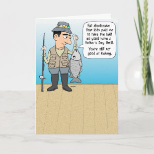 Funny Fishing Vatertag Card Karte