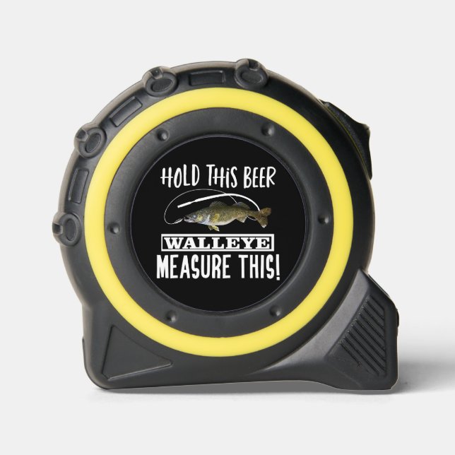 Funny Fishing Walleye Carpenter Puff Maßband (Vorderseite)