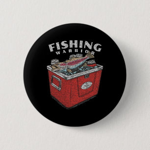 Funny Fishing Warrior Sprichwort Fisherman Vintag  Button