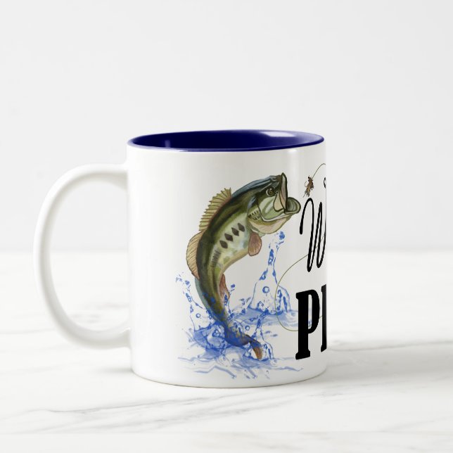 Funny Fishing Women Zwei-Tone-Tasse Zweifarbige Tasse (Links)