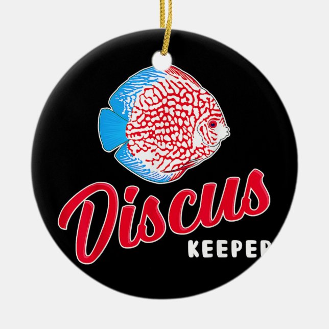 Funny Fishkeeping Aquarist Discus Fish Keeper Keramik Ornament (Vorne)
