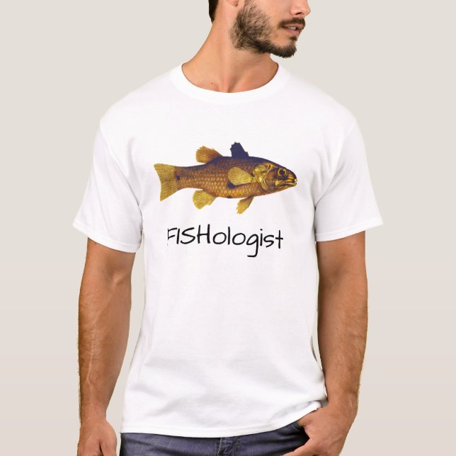 Funny Fishologist mit Vintager Illustration T-Shirt (Vorderseite)