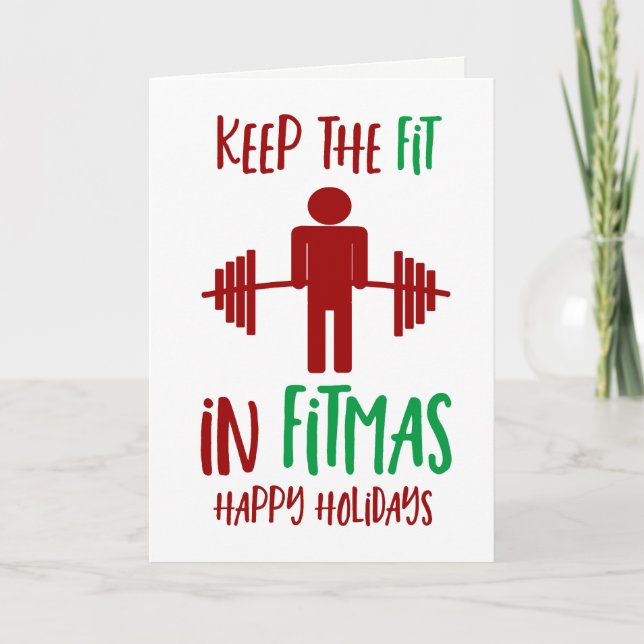 Funny Fitmas Frohe Weihnachten Fitness Pun Holiday (Vorderseite)