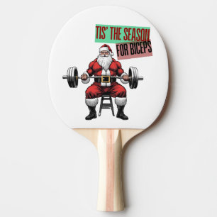 Funny Fitness Christmas Bicep Curls Barbell Tischtennis Schläger