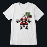 Funny Fitness Christmas Liftmas Barbell Santa Tri-Blend Shirt<br><div class="desc">Fröhliche Liftmas - dieses festliche, auf Weihnachten ausgerichtete Shirt ist eine lustige Fitness Weihnachtsgrüße und das ideale Geschenk für Trainer oder Gymnastikpartner in Ihrem Leben. Dieses Shirt verfügt über ein super starkes und passendes Santa Claus, das einen Barbell hochzieht, komplett geschluckt. Der Weihnachtsmann, die fröhliche und faule Figur, die für...</div>