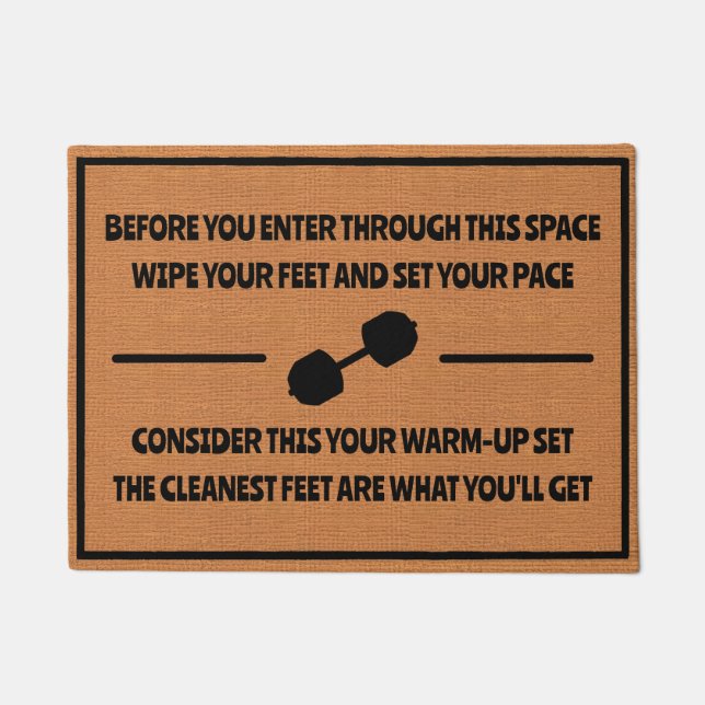 Funny Fitness Gym Bro Spaß Minimalistisch Rustikal Fußmatte (Vorderseite)