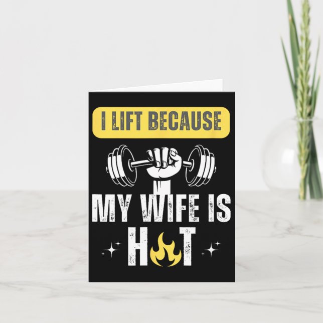 Funny Fitness Gym Rat I Lift, weil meine Ehefrau i Karte (Vorderseite)