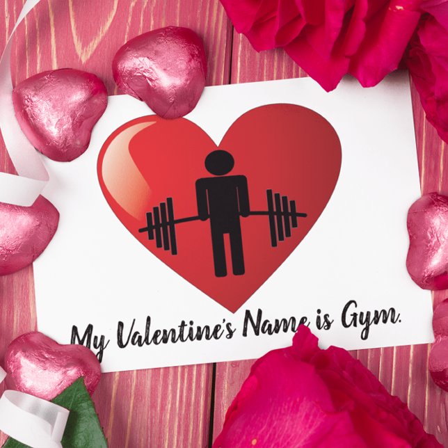 Funny Fitness Gym Valentine Card Feiertagspostkarte (Von Creator hochgeladen)