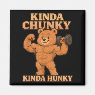 Funny Fitness Spaß Gym Bear T-Shirts Kinda Hunky K Magnet