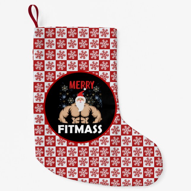 Funny Fitness Themed Weihnachts-Fitness-Trainer Kleiner Weihnachtsstrumpf (Vorderseite)