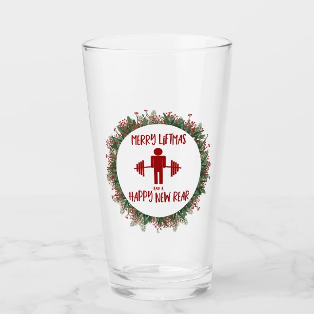 Funny Fitness Weihnachts-Weihnachtslehrer Glas (Vorderseite)