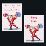 Funny Fitness Weihnachtskarte Mitteilungskarte<br><div class="desc">Weihnachtskarten mit Bodybuilder Weihnachtsmann mit Weihnachtsgeschenken Weihnachtskarte - oder wählen / Ihren einzigartigen Cartoon / Name / Farbe hinzufügen - Ihr Sondergeschenk machen - Umgestalten und verschieben oder entfernen und hinzufügen / Elemente / Text mit Anpassungswerkzeug ! Malerei und Design von MIGNED. Bitte schauen Sie sich meine anderen Projekte /...</div>