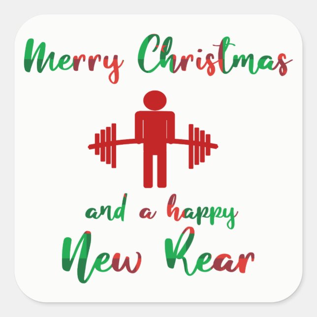 Funny Fitness Weihnachtslehrer Sticker (Vorderseite)