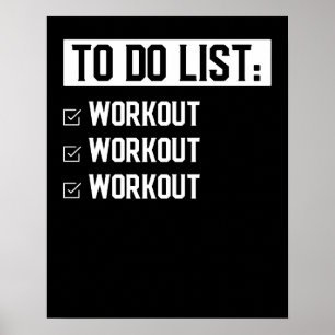 Funny Fitness Workout Motivierend Sprichwort Poster