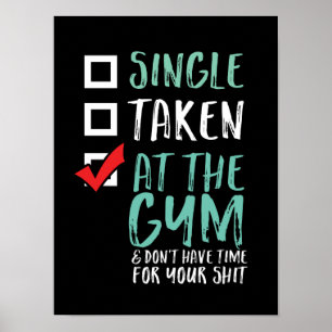Funny Fitness Workout Single am Gym Poster