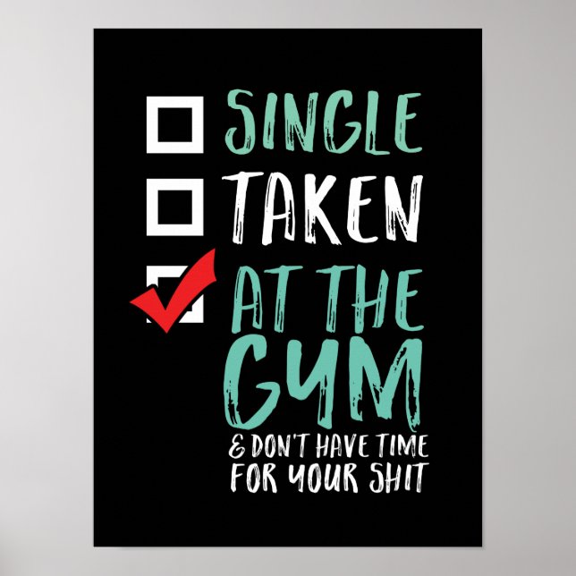 Funny Fitness Workout Single im Fitnessraum Poster (Vorne)