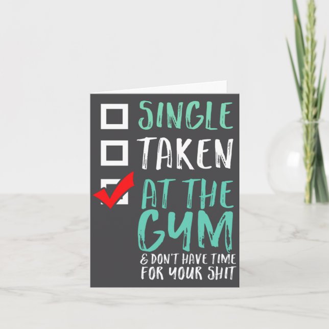 Funny Fitness Workout Single Taken At The Gym  Karte (Vorderseite)