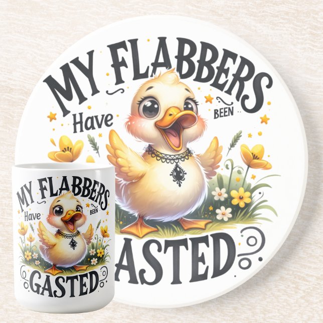 Funny Flabbergasted Duck Coaster Getränkeuntersetzer (Add a splash of personality and humour to your coffee table with this charming, cute coaster.)