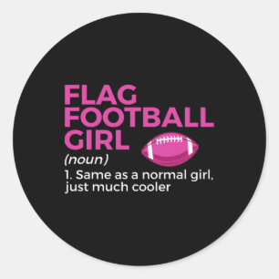 Funny Flag Football Girl Definition Runder Aufkleber