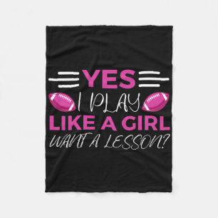 Funny Flag Football Girl Fleecedecke
